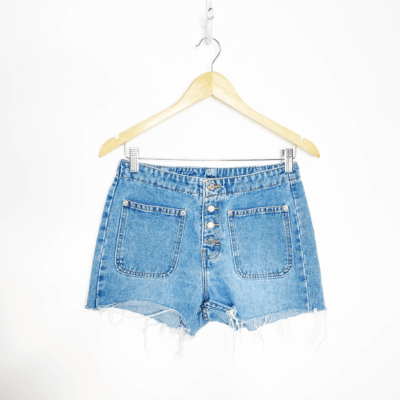 Vintage 00s Y2K Jordache 90s Button Fly Denim Cutoff Jean Shorts Stretch size 26 - Picture 3 of 9